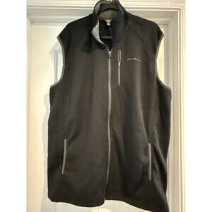 Eddie Bauer Men’s Outpace Flex Fleece Vest TXL Black Front Zip